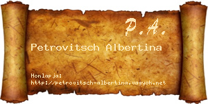 Petrovitsch Albertina névjegykártya